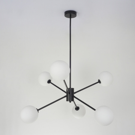 Люстра потолочная на штанге черня D70см