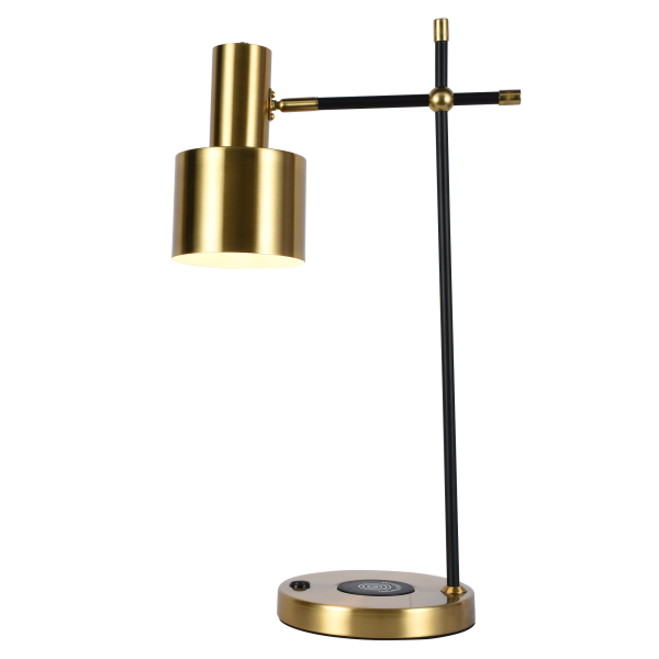 Настольная лампа латунь беспроводная зарядка 55см