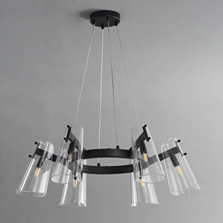 Люстра потолочная черня D70см