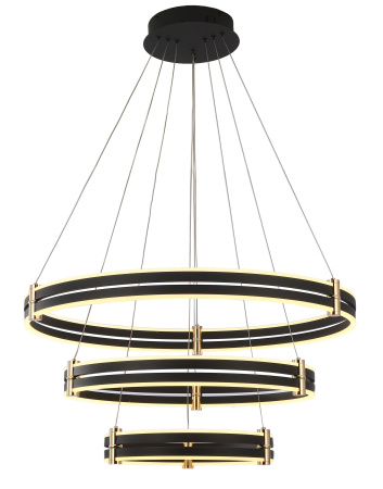 Люстра подвесная антрацит LED 228Вт D40+60+80см