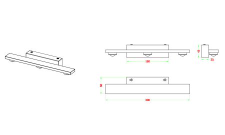 Бра латунь LED 9Вт 30см