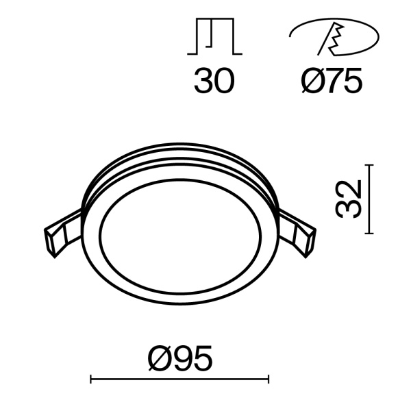 Встраиваемый светильник Technical DL303-L12B