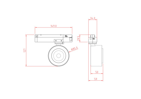 Трековый светильник Technical TR023-1-12B4K