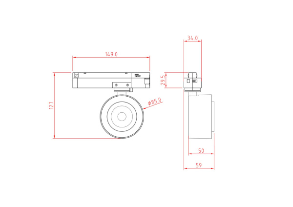 Трековый светильник Technical TR023-1-12W4K