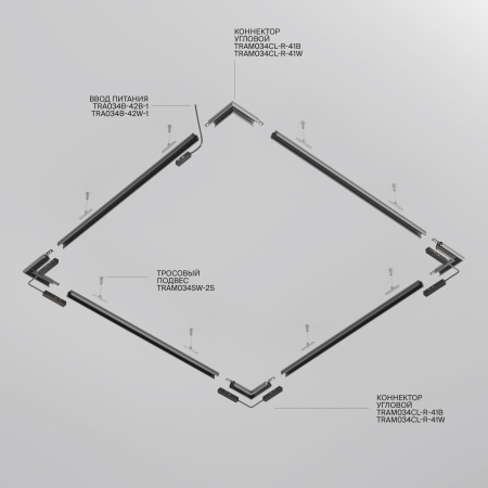 Шинопровод накладной/подвесной Technical TRXM034-R-412W