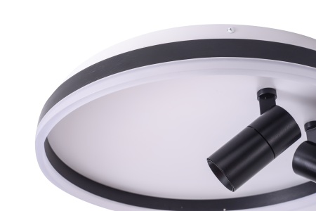 Потолочный светильник черный LED 30Вт+10Вт D50см