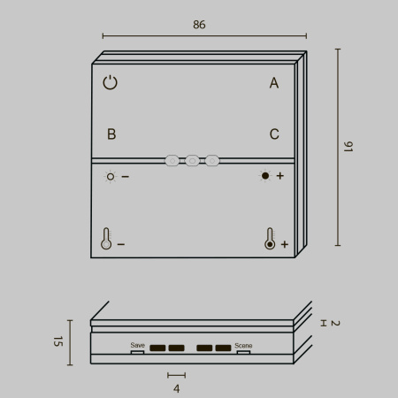 Панель управления Lighting control DRC034-8-W