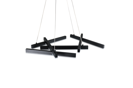 Светодиодная люстра черная LED 50Вт 65см