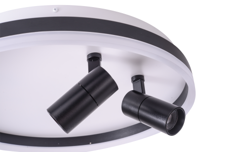 Потолочный светильник черный LED 30Вт+10Вт D50см