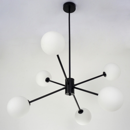 Люстра потолочная на штанге черня D70см