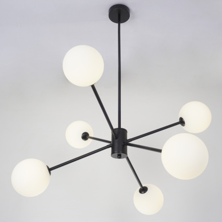 Люстра потолочная на штанге черня D70см