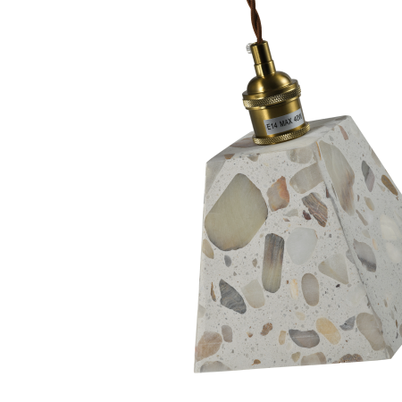 Светильник потолочный из камня латунь 17см